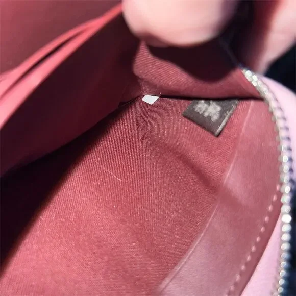 COACH Long Zip-Around Pink Pebble Leather Phone Wallet with Silver Hardware - Picture 7 of 7